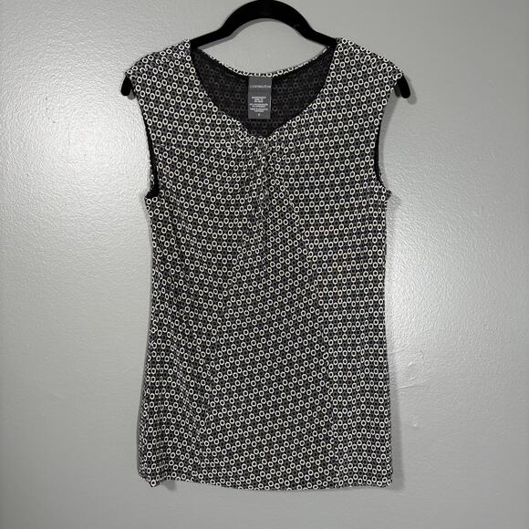 Covington Women's Y2K Black & White Geometric Sleeveless Top - Size Small - Mesh - Picture 1 of 6